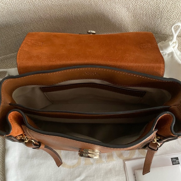 Chloe Faye Day Mini, Tan Brown Leather Crossbody Bag, Amazing Condition - Picture 9 of 16